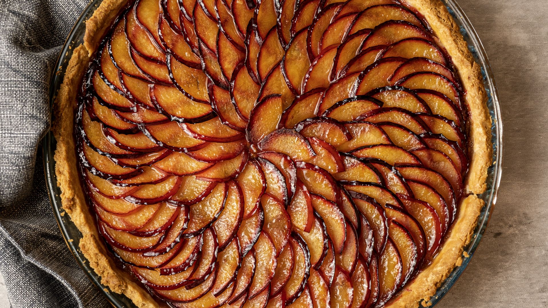 Wallpaper Plum Tart Dessert Plums Food Full