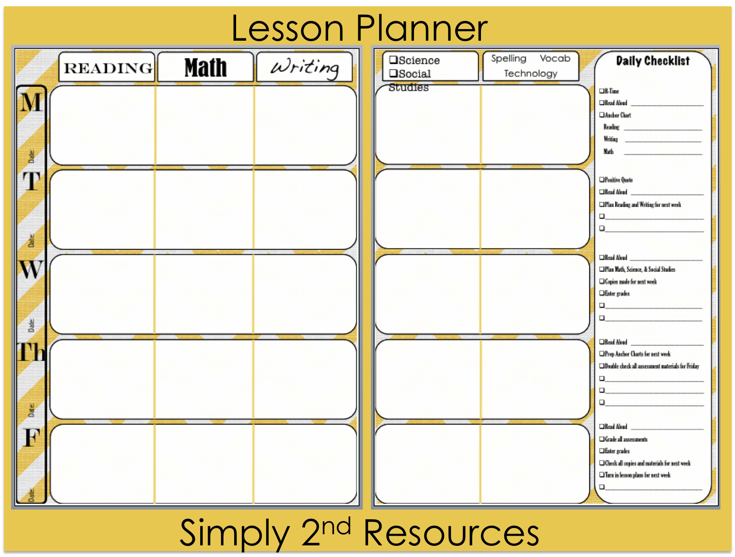 Simply2ndresources Blo My Lesson Plan Format