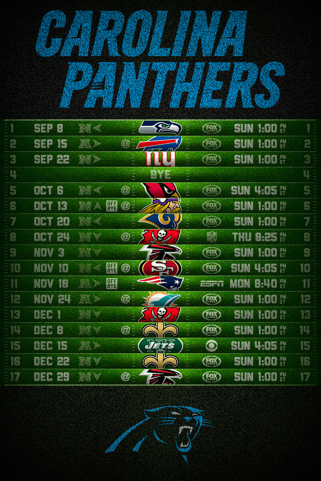 Carolina Panthers Football Schedule iPhone Wallpaper