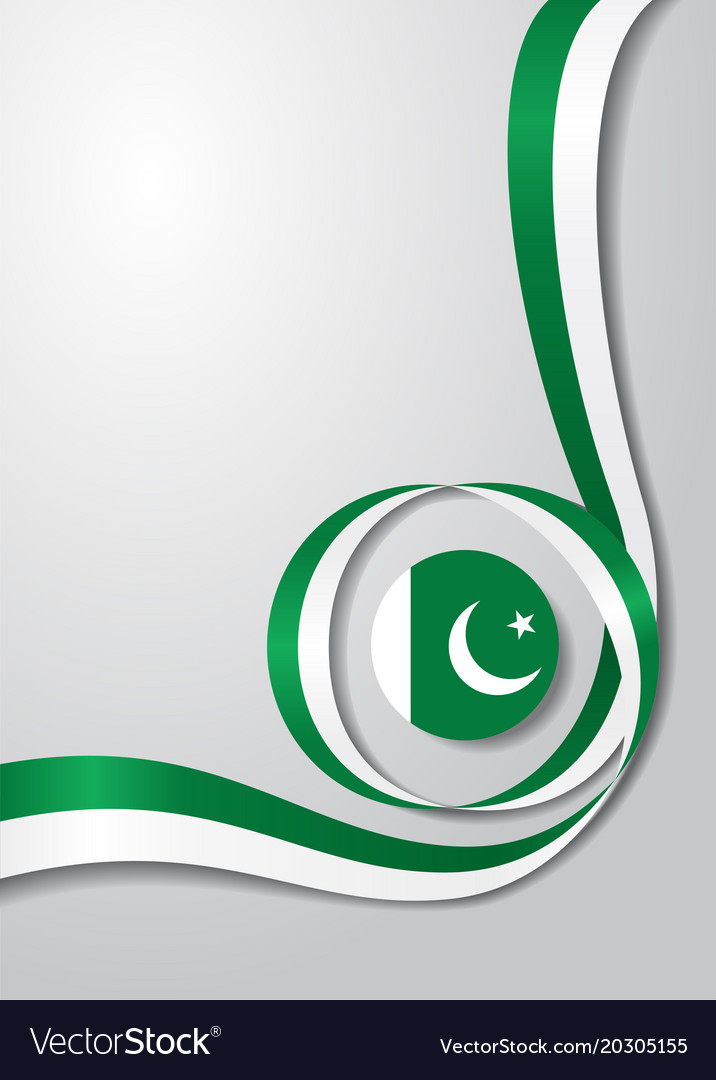 Pakistani Flag Wavy Background Royalty Vector Image