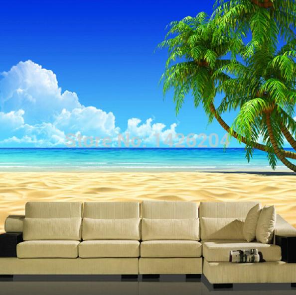  3D palm beach landscape large wallpaper murals natural landscape 594x593