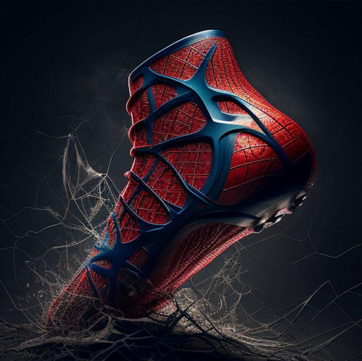 Spider Man In Cute Nike Shoes Neon Custom