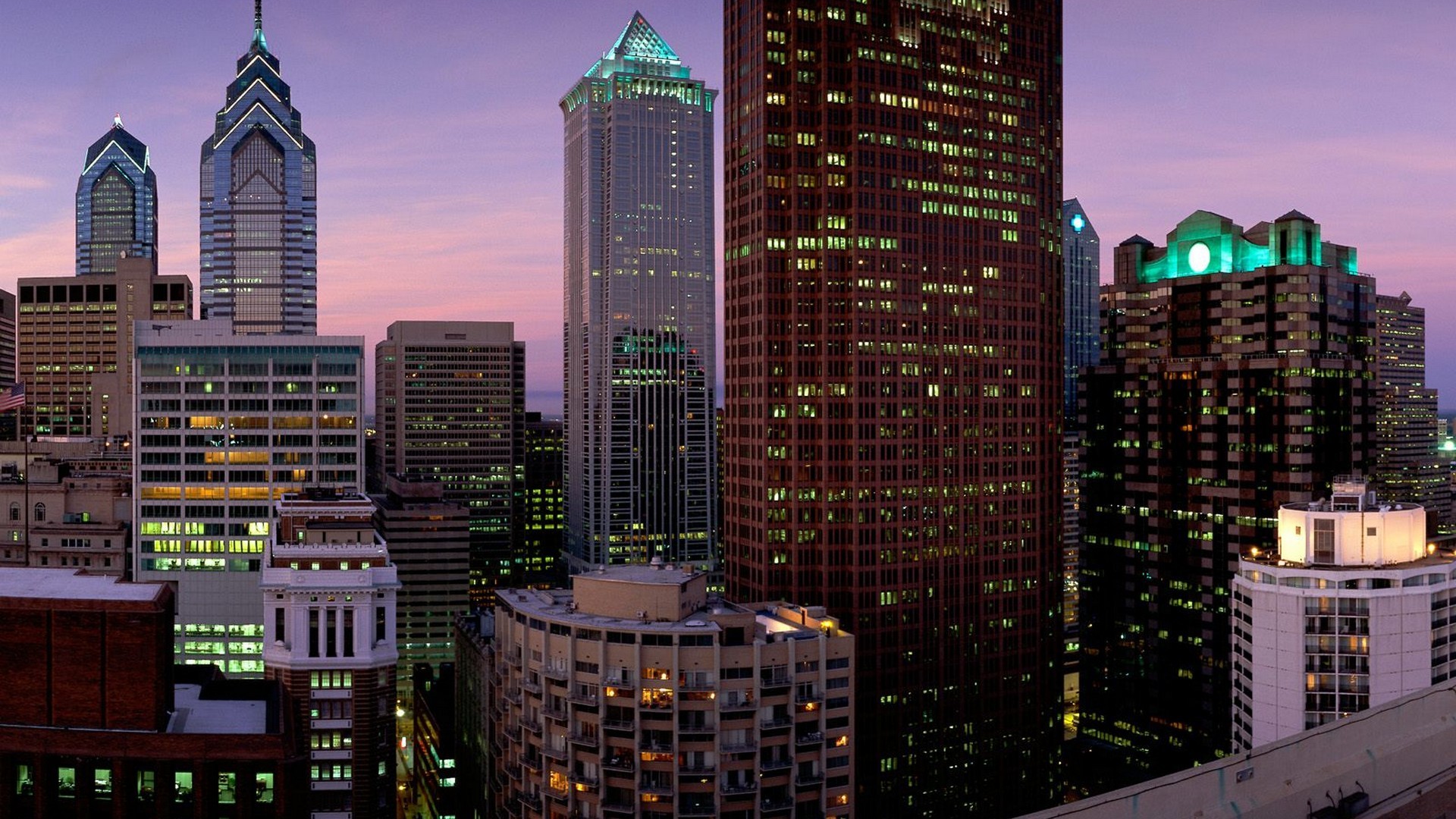 Philadelphia Skyline Pennsylvania Usa Wallpaper