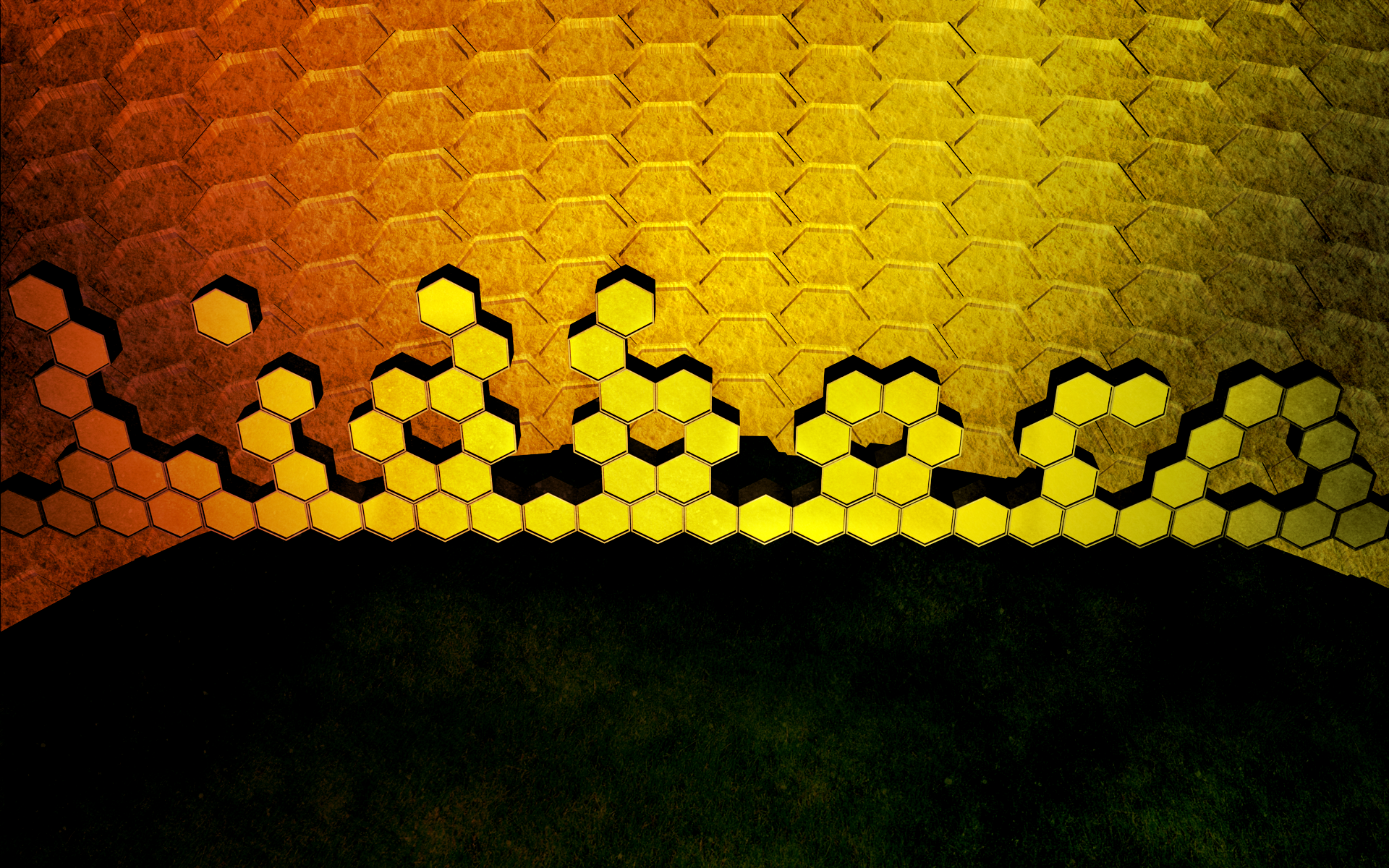 Abstract Yellow Wallpaper Hexagons