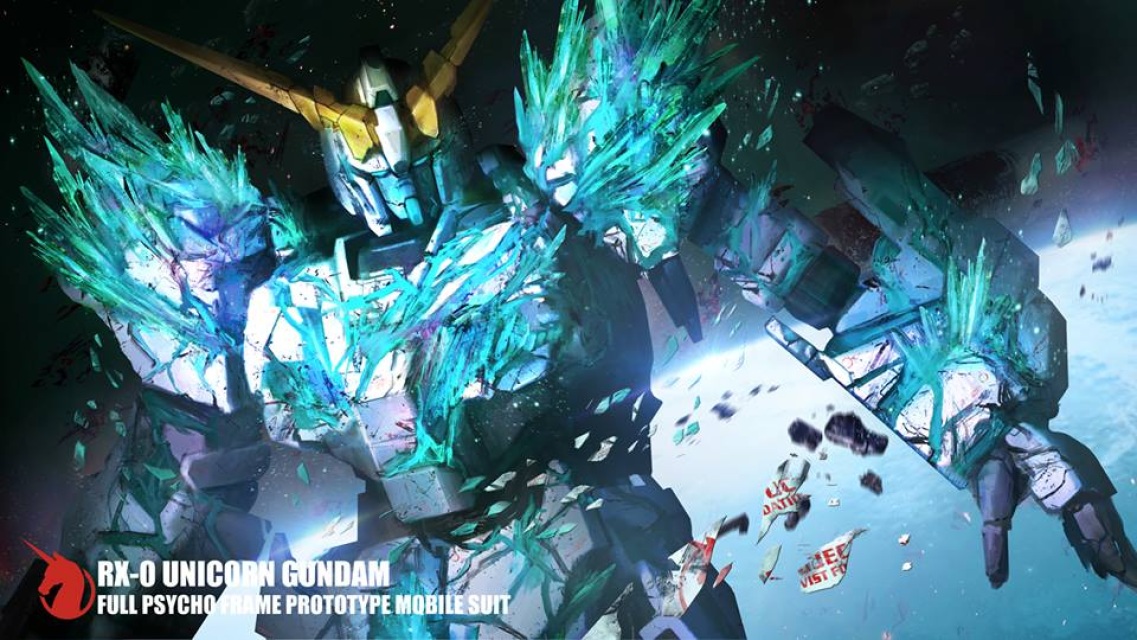  Print Art Unicorn Gundam Destroy Green Mode Episode 7   HD Poster