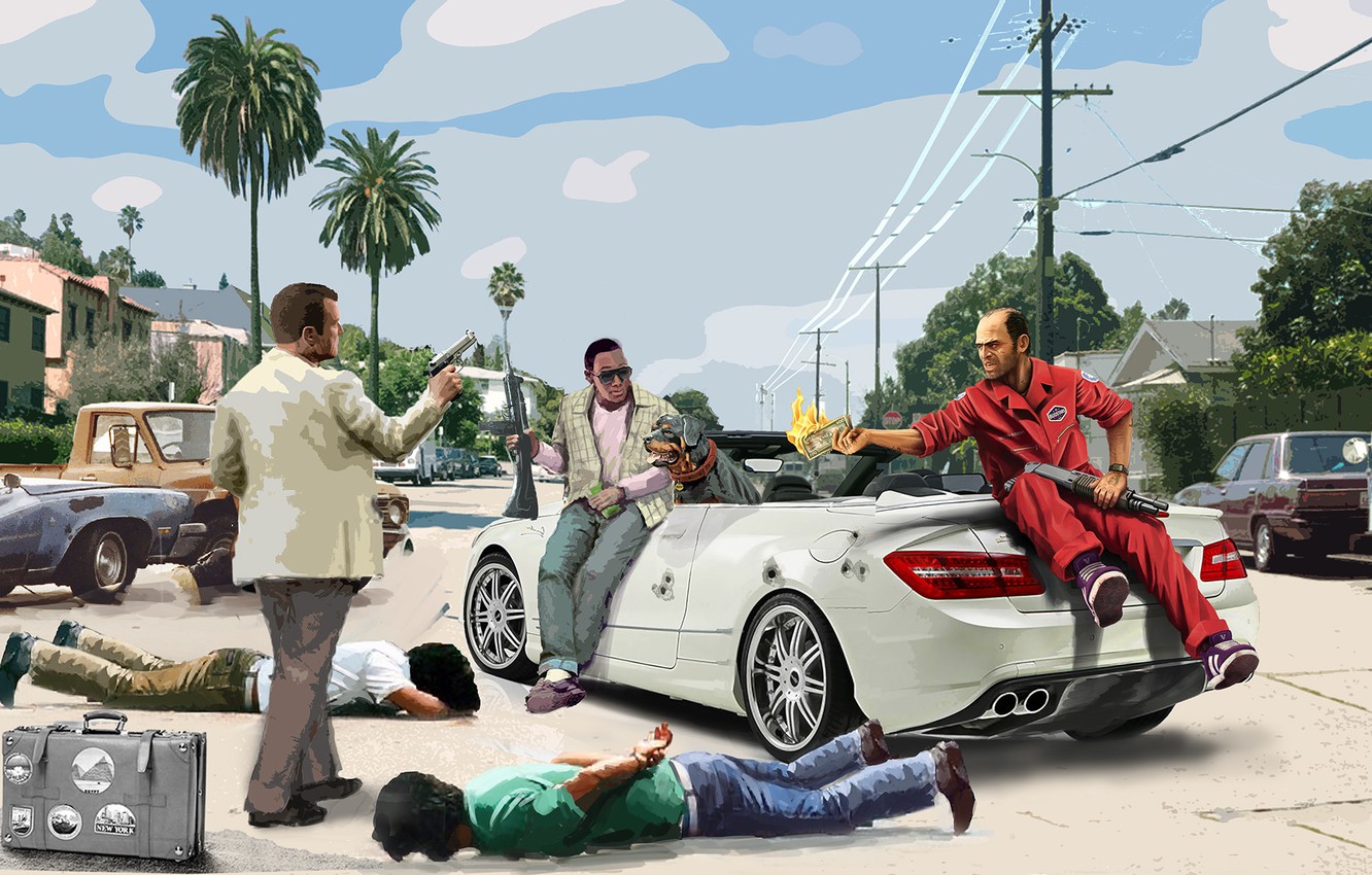 Wallpaper Michael Grand Theft Auto V Gta Trevor Franklin