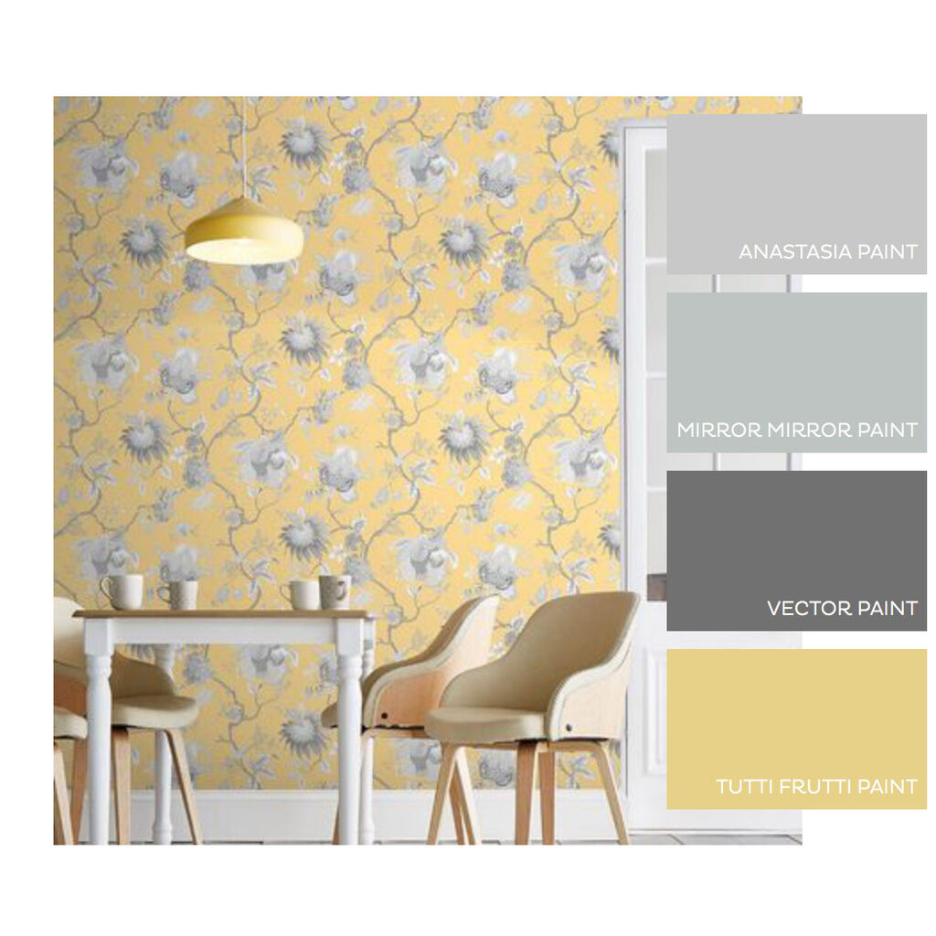 Bordado Citron Wallpaper Yellow Graham Brown