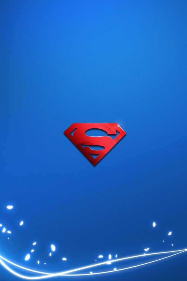 Super Man Logo With Image Blue Background Wallpaper
