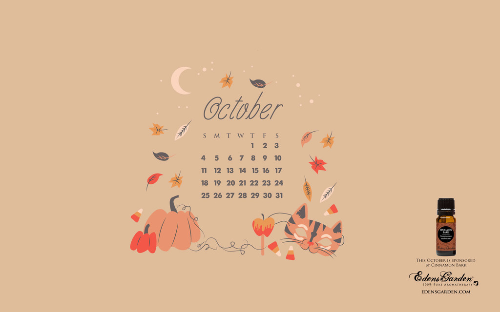 October Desktop Wallpaper Calendar Edens Garden