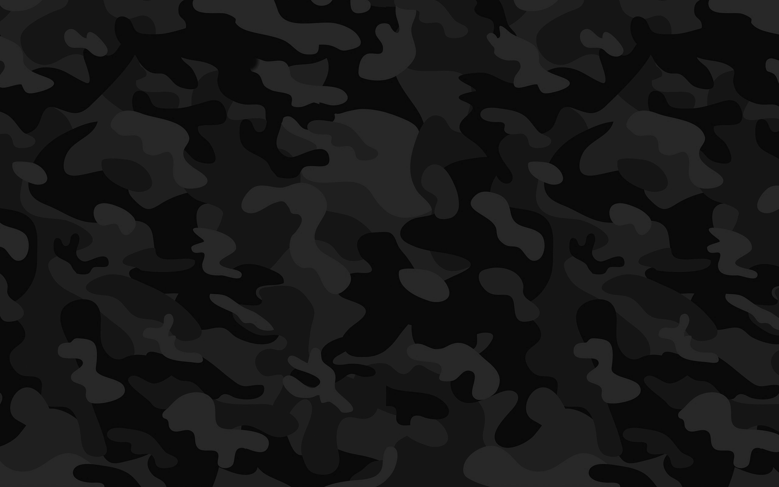 Dark Grey Camouflage Pattern Wallpaper