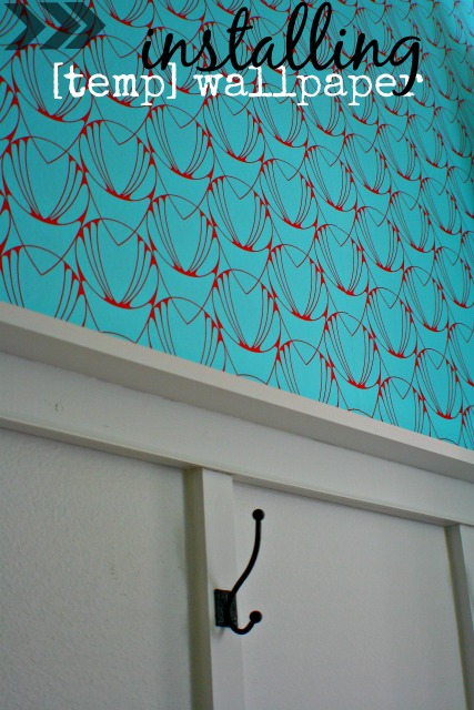 Installing Vintage Inspired Temp Wallpaper Coral Red And Turquoise
