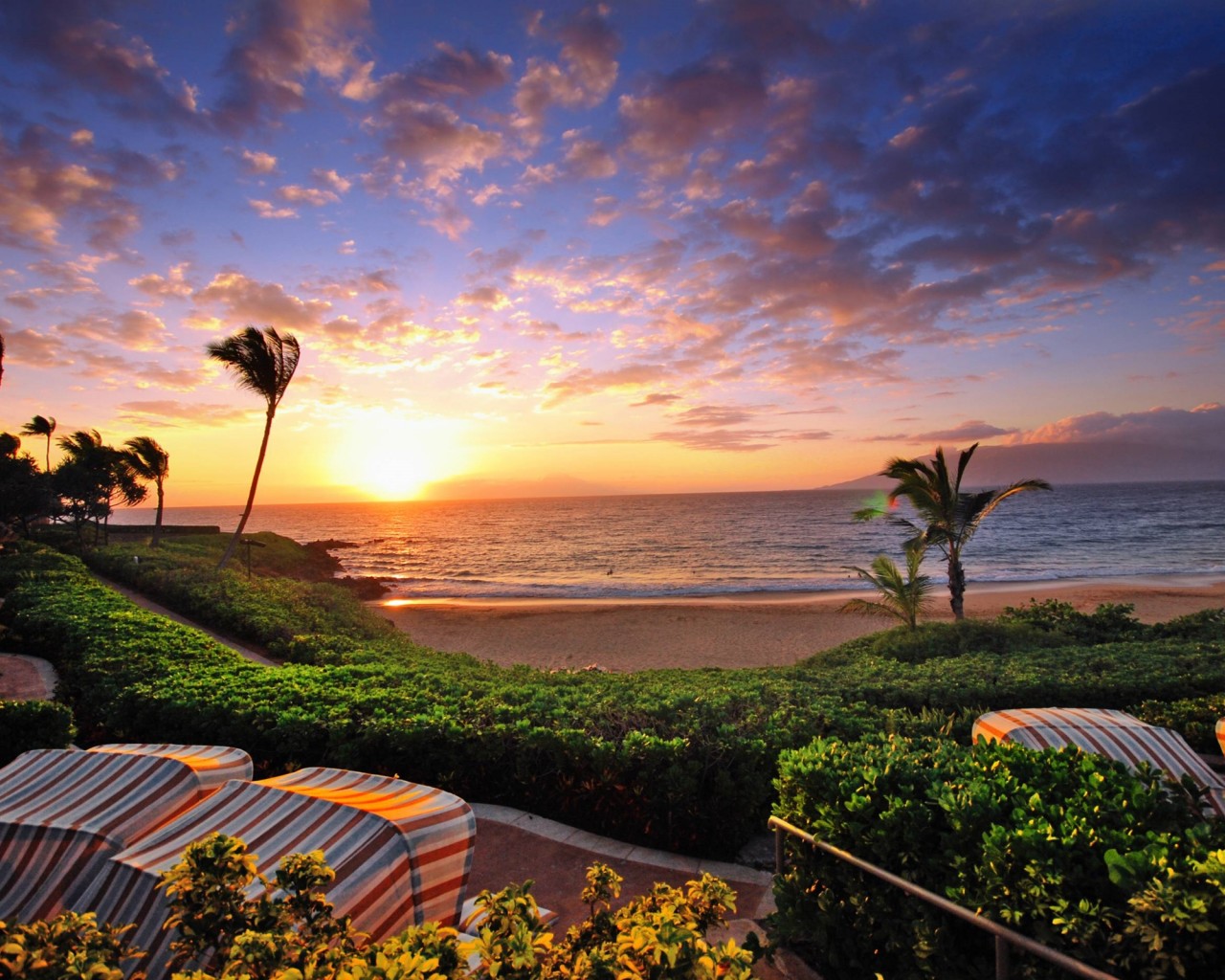 Wailea Sunset Hawaii Desktop Background