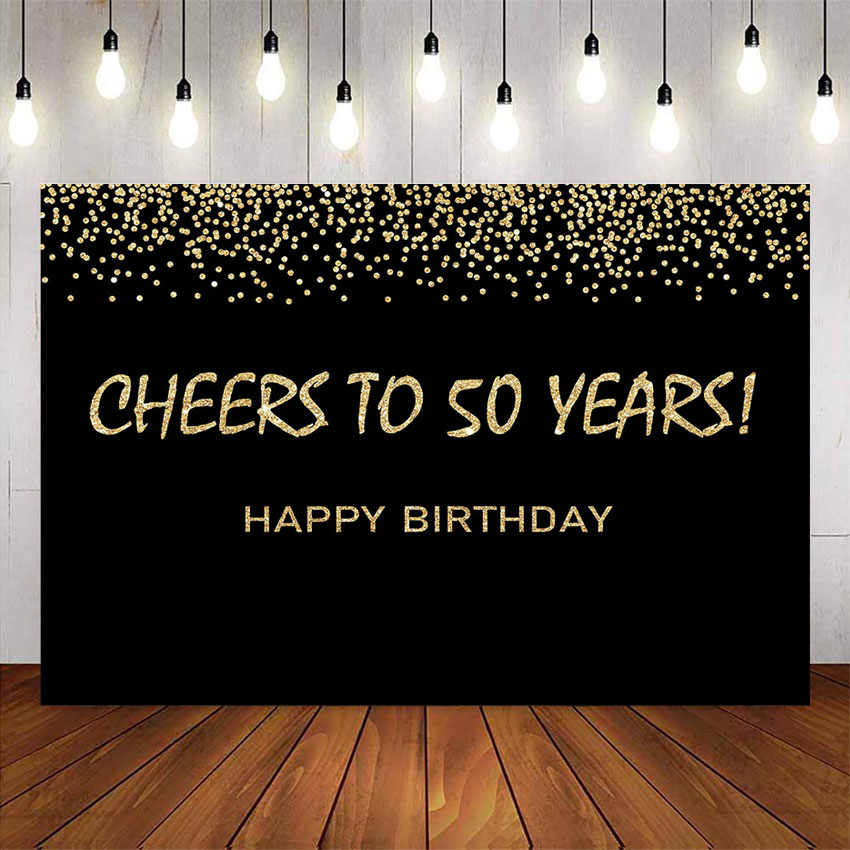 Cheers To Years Happy BirtHDay Backdrop Fifty Fabulous Theme