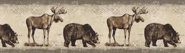 Details About Wild Life Moose Bear Wallpaper Border Bw77447
