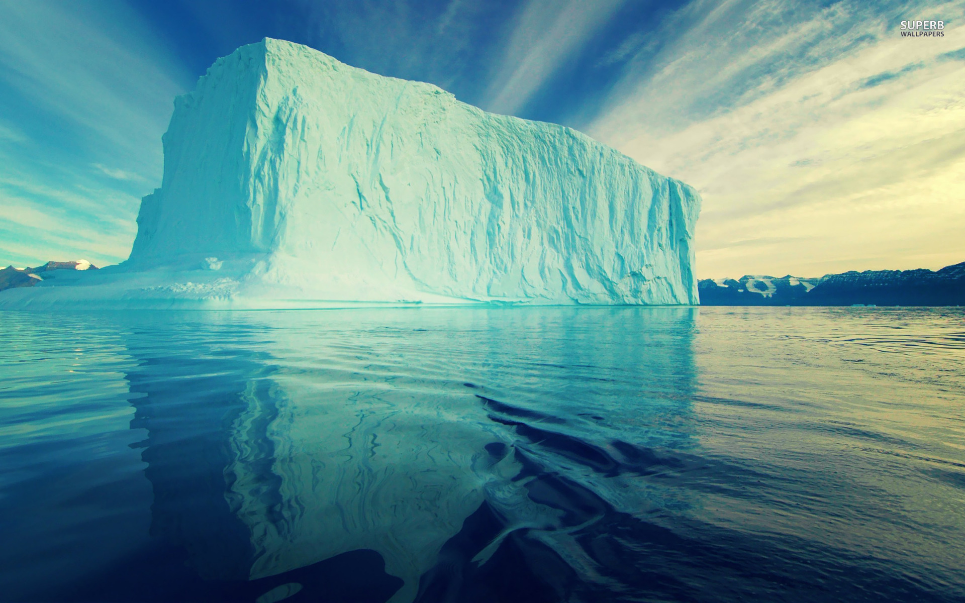 Light Blue Iceberg Water Wallpaper