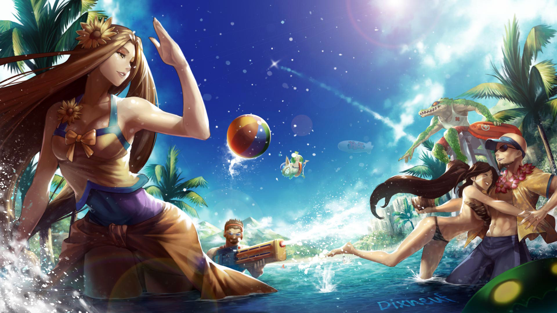 League Of Legends Pool Party HD Wallpaper