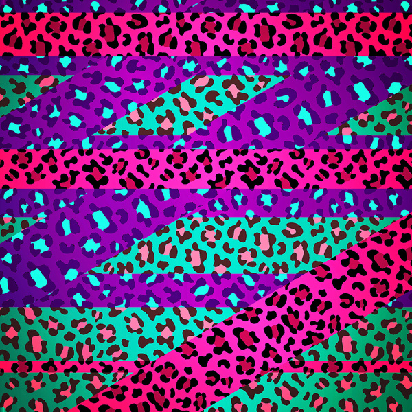 Colorful Neon Zebra Print Animal Background
