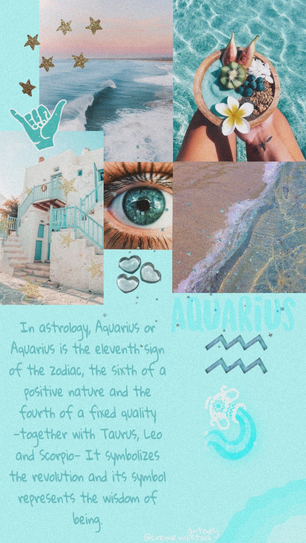 Aesthetic Aquarius Zodiac Sign Phone Wallpaper In