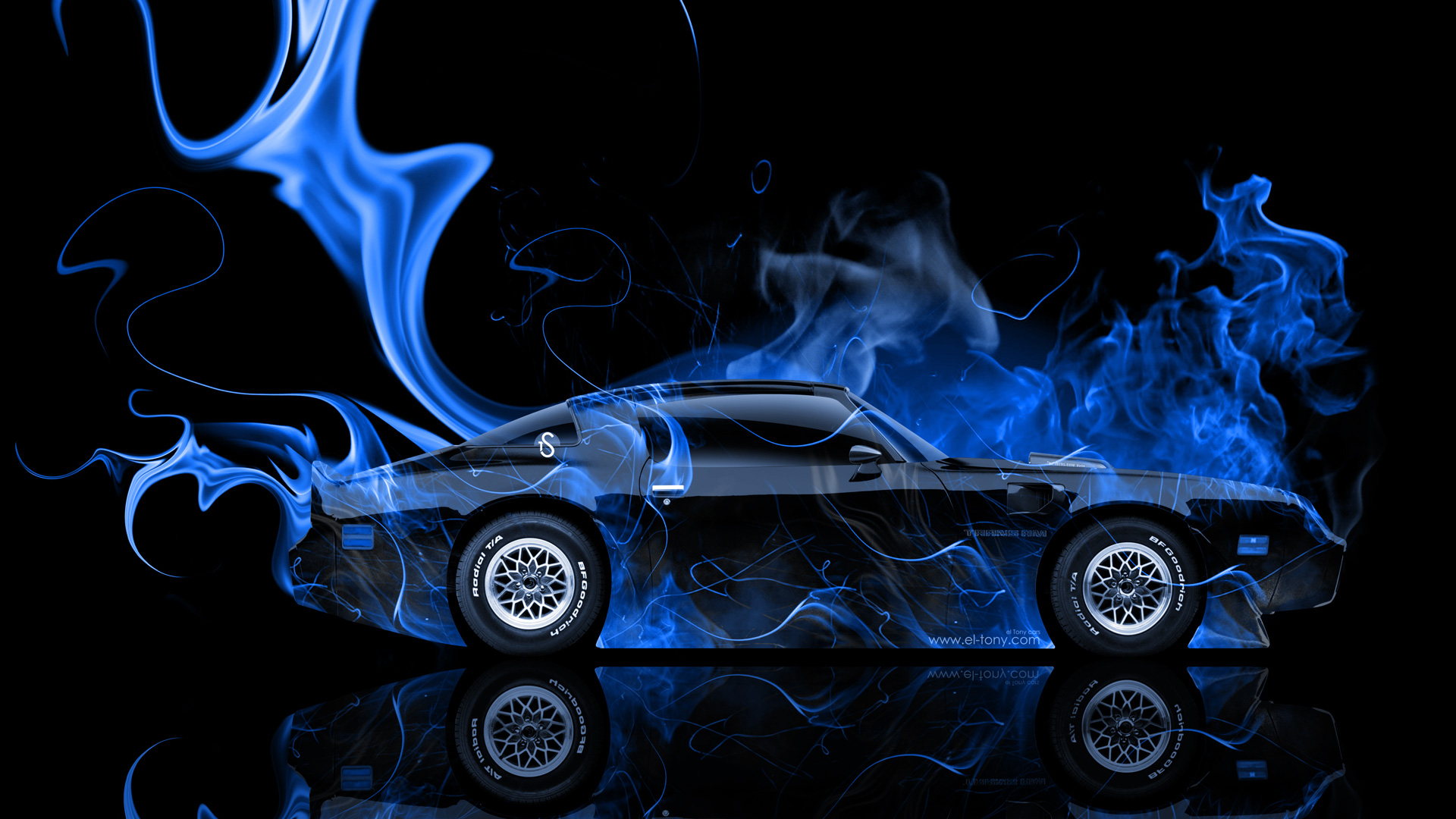 Pontiac Firebird Side Fire Abstract Car El Tony