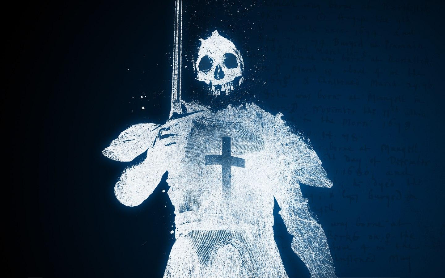 Ghost Knight Crusader Skull Death HD Wallpaper