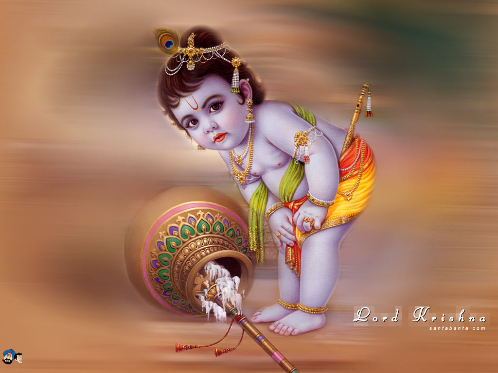 Cute Child Lord Krishna Images Wallpapers 1024x768
