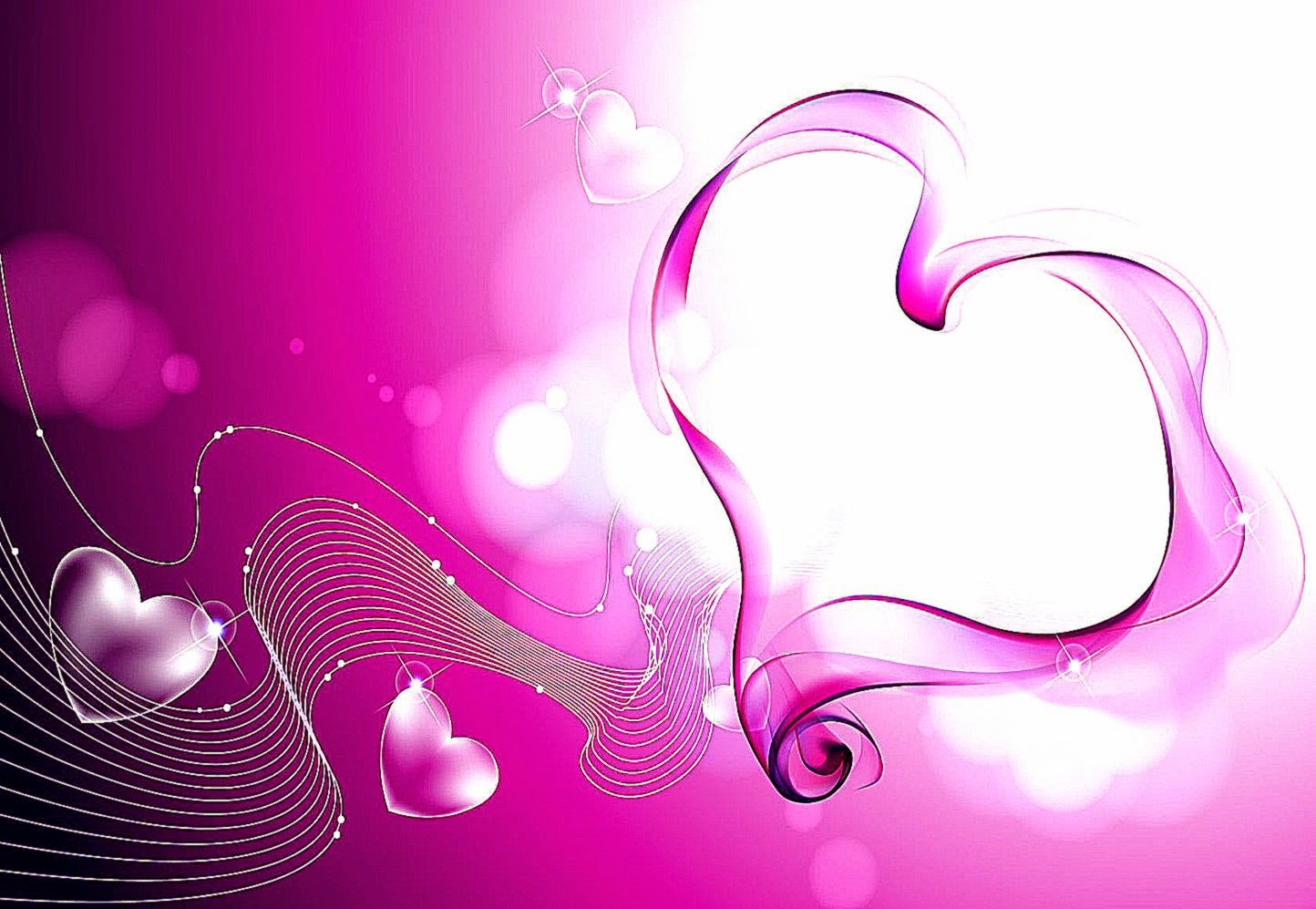 Pink Love Hearts Smoke Wallpaper HD