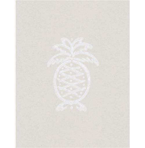 Classic Pineapple Motif Colonial Wallpaper   White Kathy Kuo Home