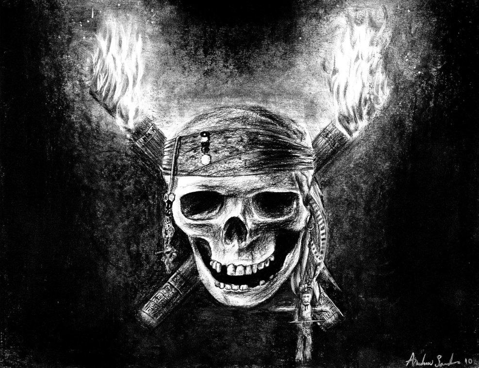Charcoal Pirate Skull by pinsetter1991 on