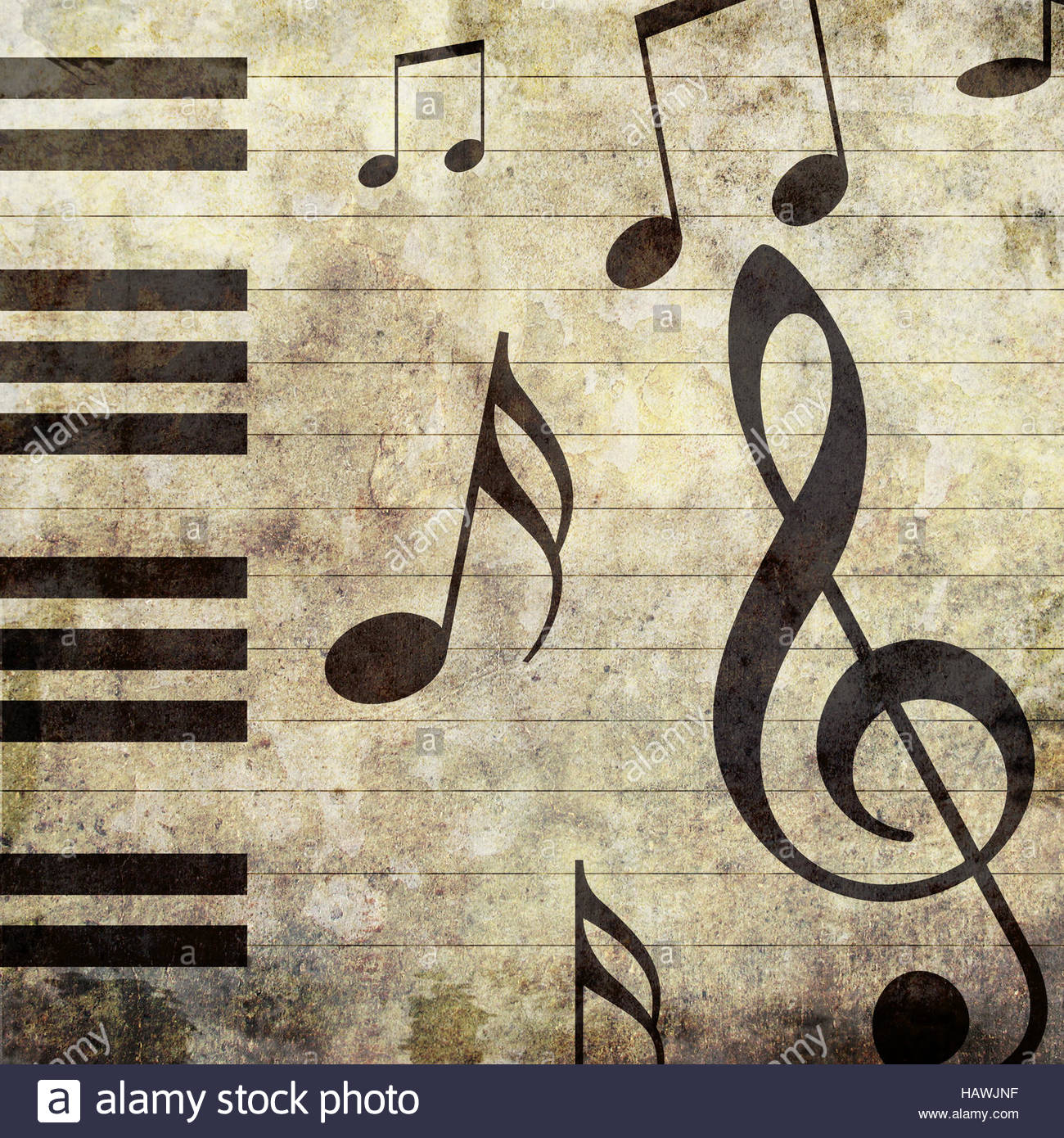 Piano Music Background Stock Photo