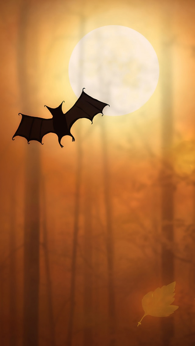 Halloween Bat Illustration Wallpaper iPhone