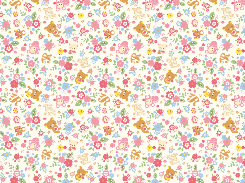 Cute Rilakkuma Pattern Wallpaper