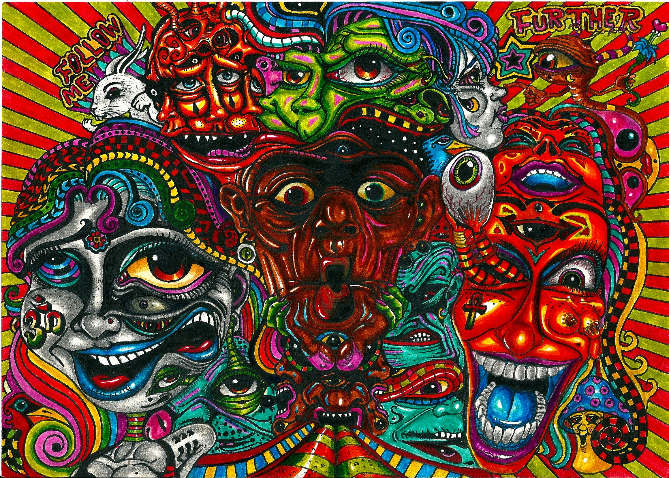 By Acid Flo Traditional Art Drawings Psychedelic