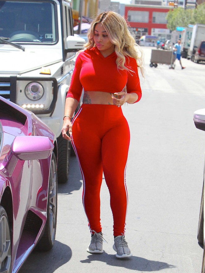 Blac Chyna In Red Tights Gotceleb