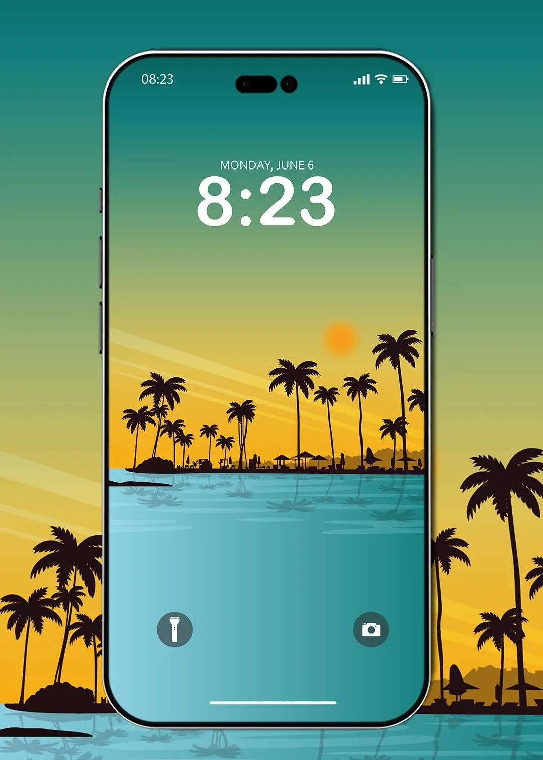 Phone Wallpaper Beach Sunset Landscape