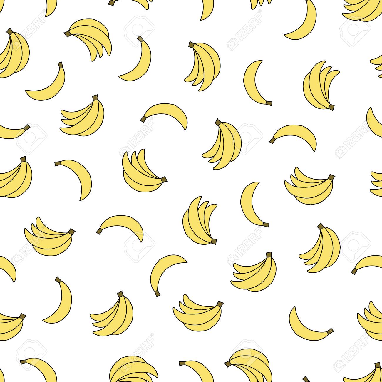Seamless Pattern With Bananas On White Background Can Be Used
