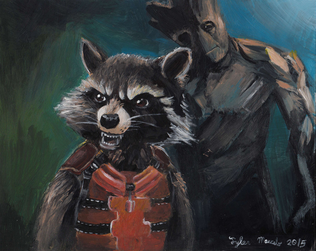 Rocket And Groot By Kuddlyfatality
