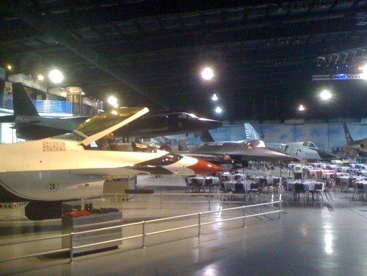 Museum of Aviation   Thunderbird F 16 with U 2 and SR 71 in background