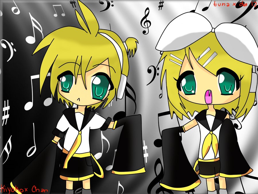 Rin And Len Chibi Wallpaper Chibi Rin And Len Kagamine by