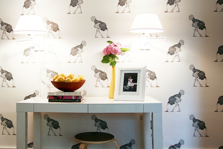 Ab Chao Living Rooms Beware The Moon Ostrich Wallpaper West Elm