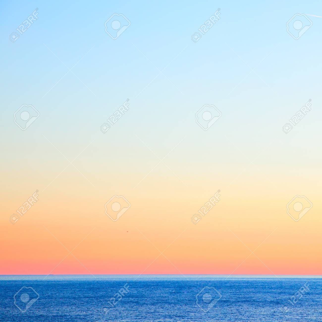 Free download Seascape With Sea Horizon And Colorful Clear Sky After