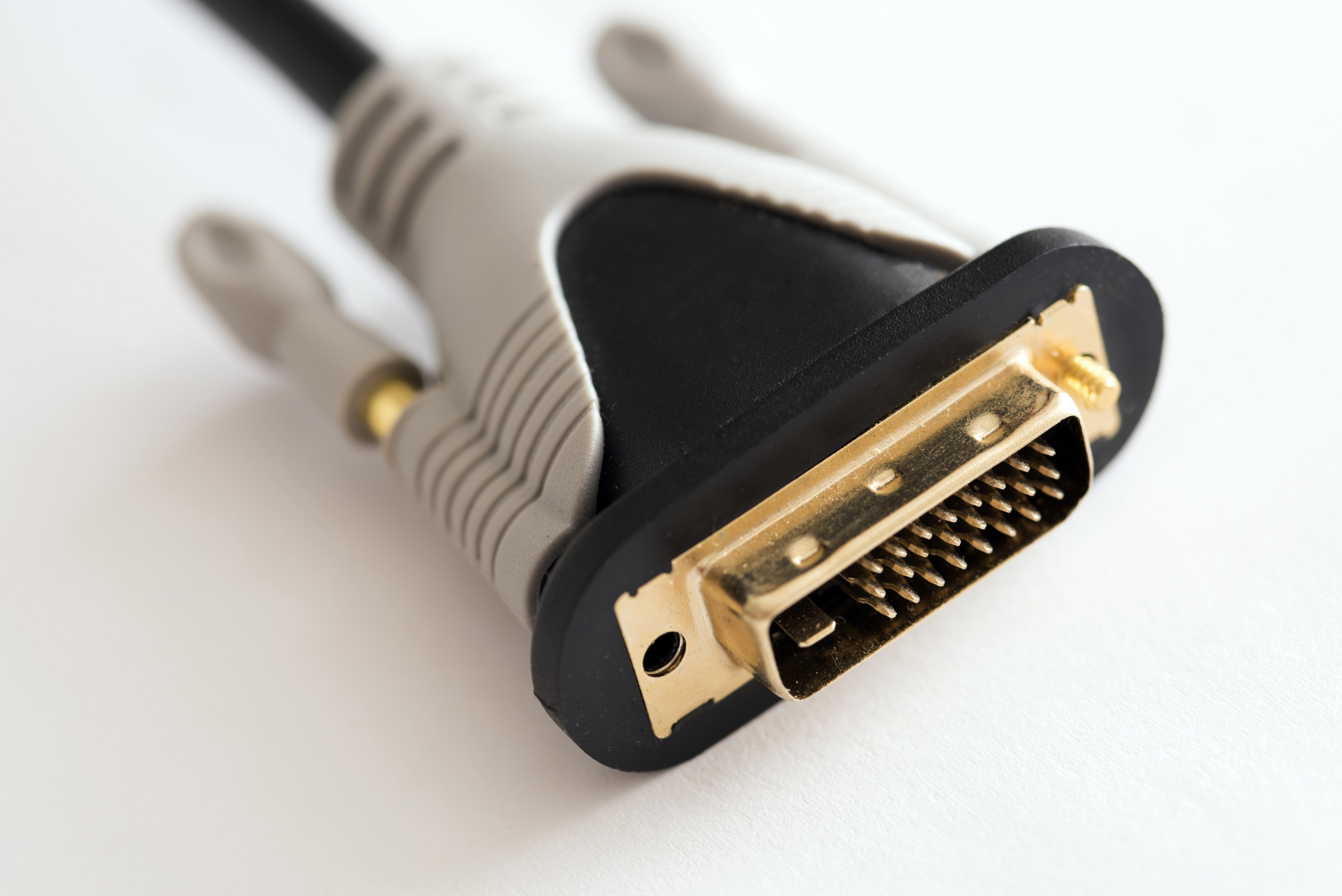 Image Of Dvi Connector Close Up Over White Background