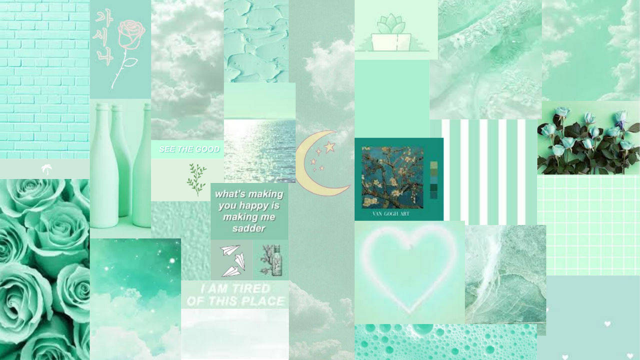 Pastel Green Aesthetic Laptop Wallpaper