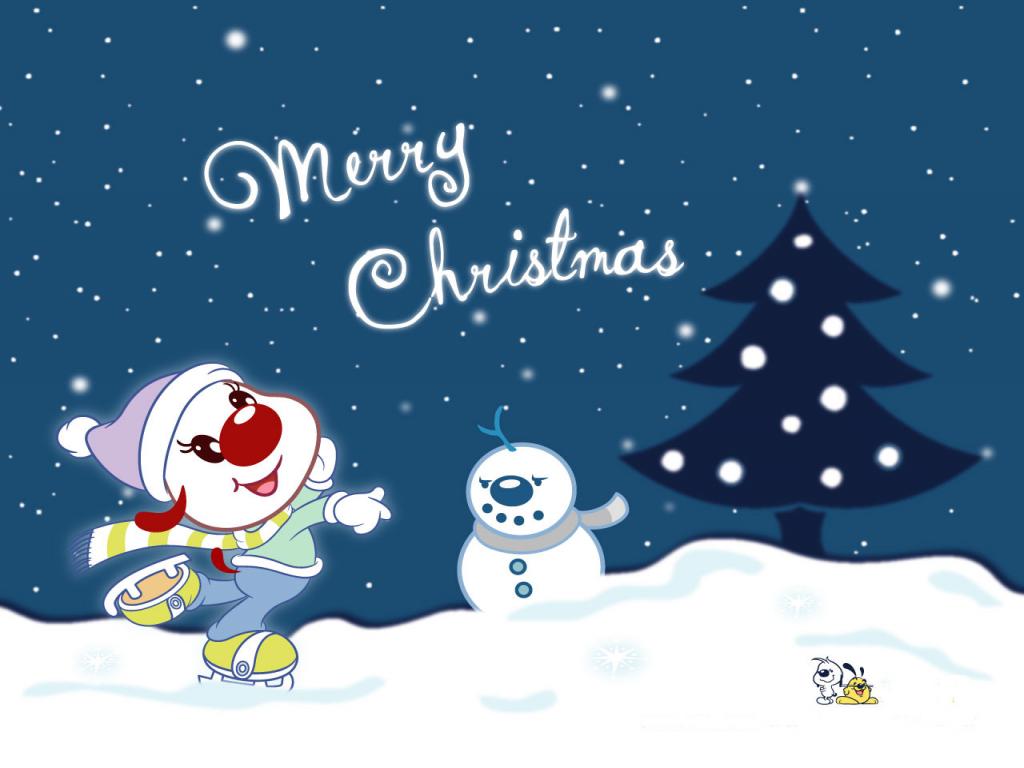 Cute Cartoon Christmas Wallpaper HD In Celebrations