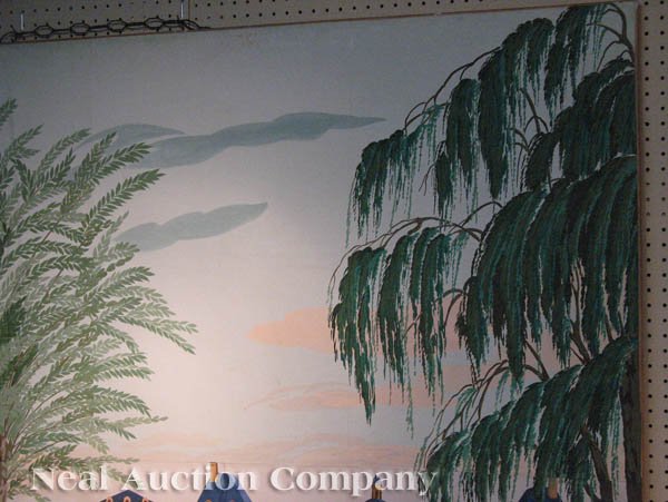 Scenic Wallpaper Panel 20th C After Jean Zuber Et Cie Depicting