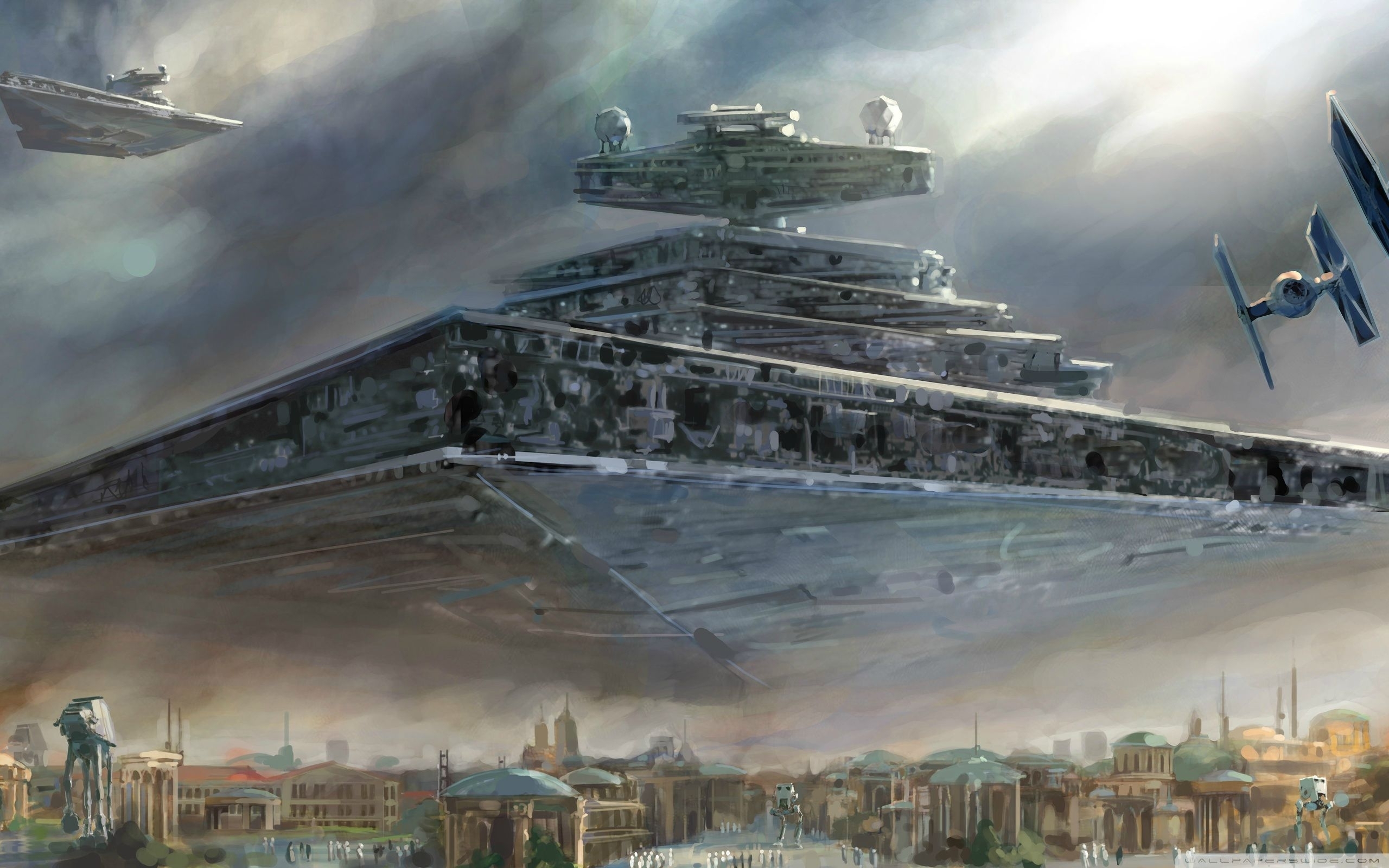 Star Wars Spaceships Atat Artwork Vehicles Tie Fighters HD