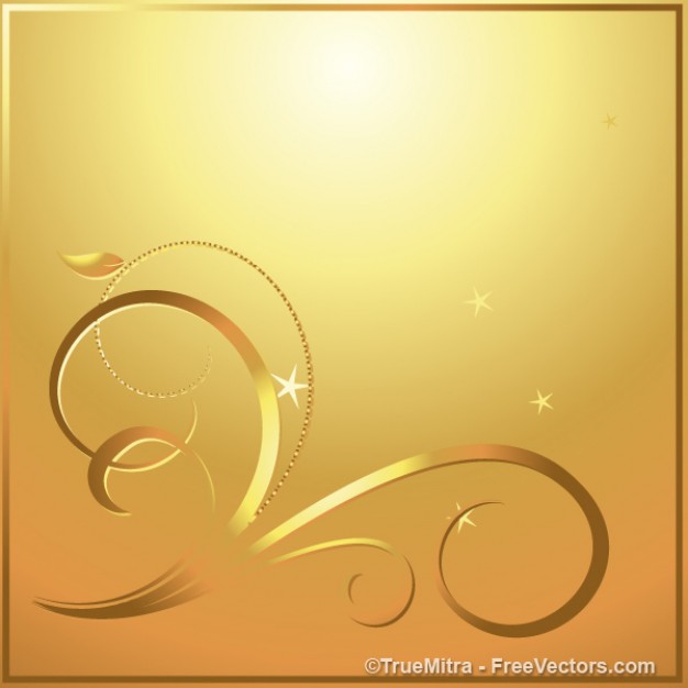 Christmas Gold Swirls Abstract Background Vector