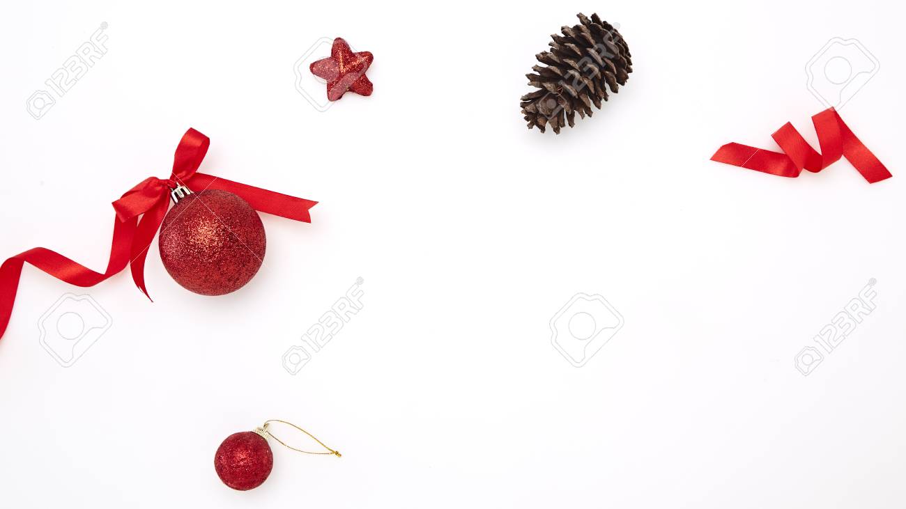 Christmas Decoration With Glass Balls Tinsel
