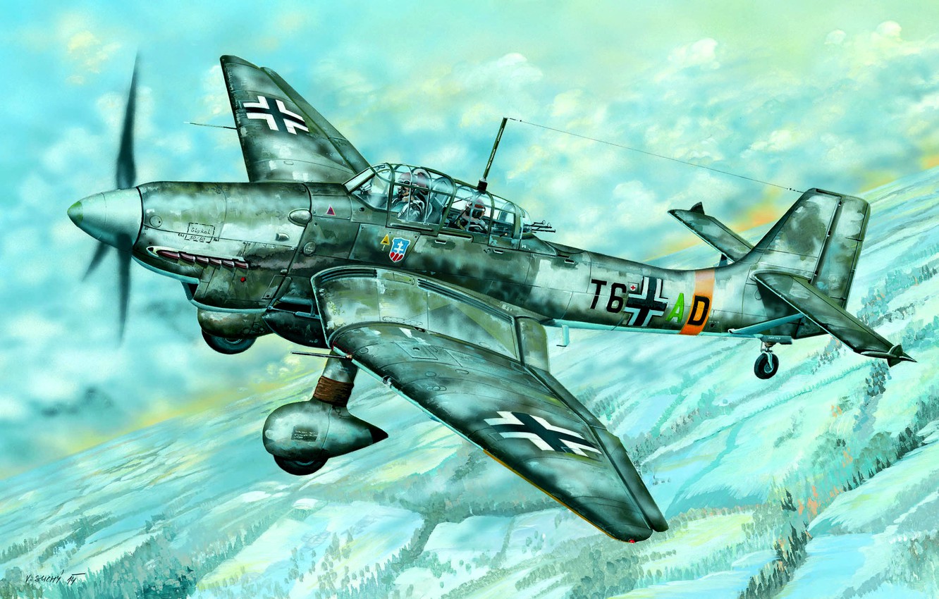 Wallpaper Winter Ju 87d Dive Bomber Stab Iii Sg