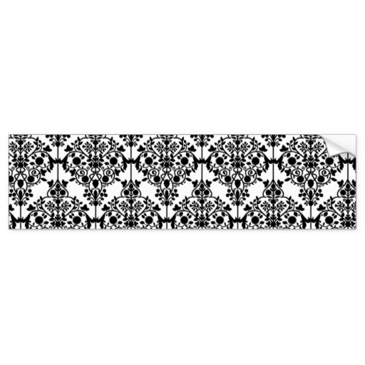 Black and White Lace Wallpaper Bumper Sticker Zazzle 512x512