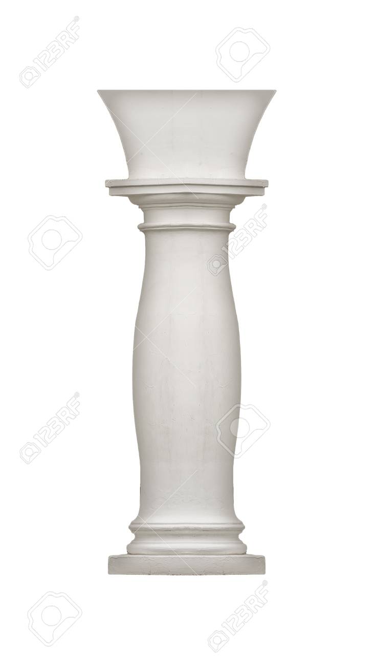 Isolated Neoclassical Style White Column Over Background